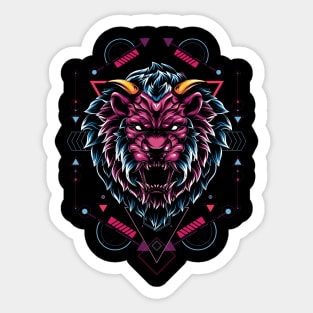 The Mythical Lion sacred geometry Sticker